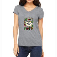 Wildest Ride In The Frontier, Hand Drawn Mine Train Attraction Illustr Women's V-neck T-shirt | Artistshot