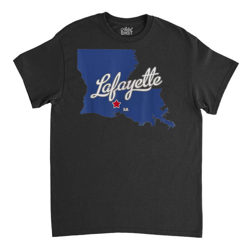 Lafayette Louisiana La Map T Shirt Classic T-shirt | Artistshot