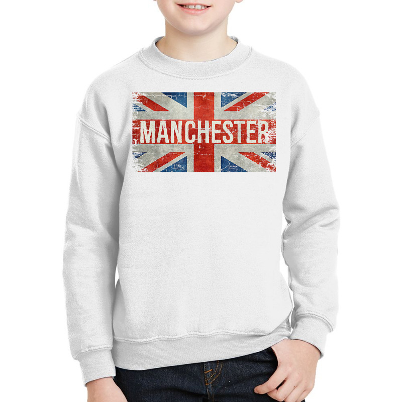 Manchester England United Kingdom British Flag Vintage T Shirt Youth Sweatshirt | Artistshot