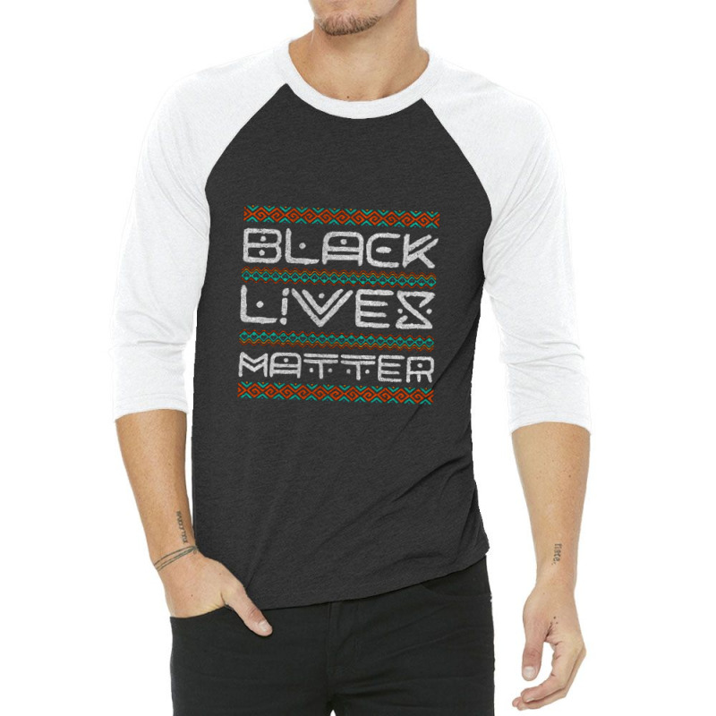 Black Lives Matter Africa Lettering Gift   Black Lives Matter Politica 3/4 Sleeve Shirt by loomcnultys | Artistshot