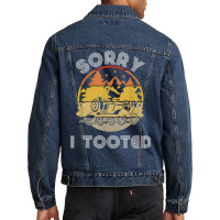 Retro Train Lovers Men Sorry I Tooted Train Locomotive Rails T Shirt Men Denim Jacket | Artistshot