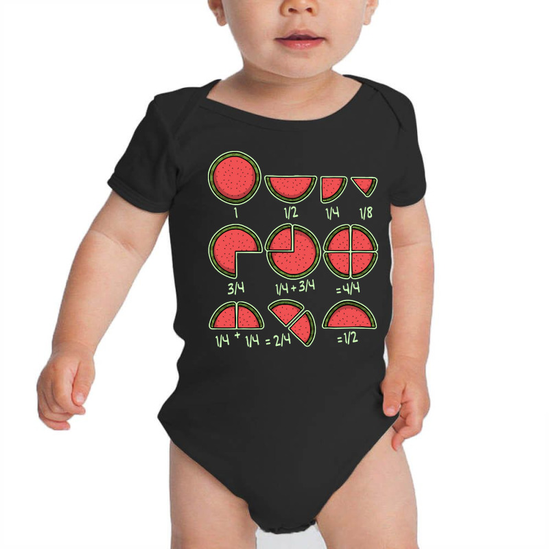 Math  Shirt Watermelon Fruits Quick Maths Fractions Teacher School Tee Baby Bodysuit by rabbitappear | Artistshot