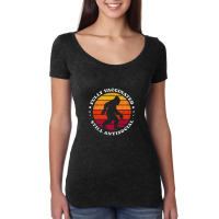 Fully Vaccinated Still Antisocial Bigfoot Retro Sunset   Fully Vaccina Women's Triblend Scoop T-shirt | Artistshot