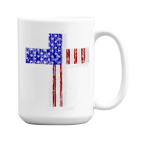 Christian Faith God Family Country Trump 2020 American Flag Funny Gift 15 Oz Coffee Mug | Artistshot