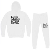 Beard, Whiskey   Video Games  Manly Whiskey Drinker Hoodie & Jogger Set | Artistshot