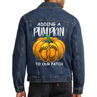 Pregnancy Thanksgiving Adding A Pumpkin To Our Patch T Shirt Men Denim Jacket | Artistshot