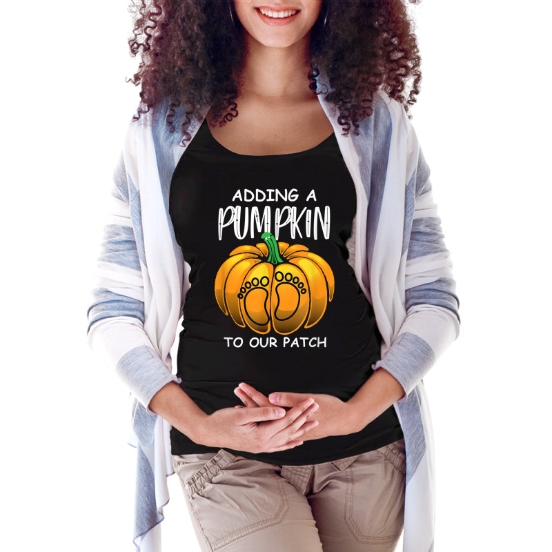 Pregnancy Thanksgiving Adding A Pumpkin To Our Patch T Shirt Maternity Scoop Neck T-shirt | Artistshot