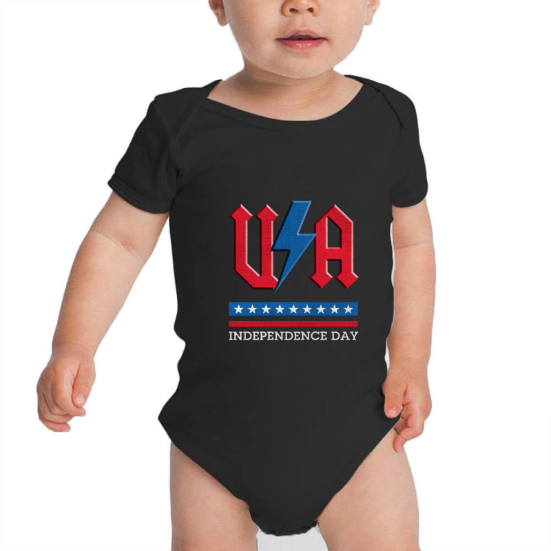 Independence Day Usa Rock N Roll Thunder Lightning Style   Independenc Baby Bodysuit by loomcnultys | Artistshot