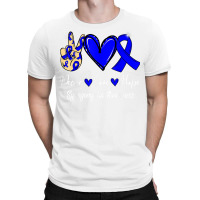 Syringomyelia Awareness Peace Love Hope Blue Ribbon T Shirt T-shirt | Artistshot