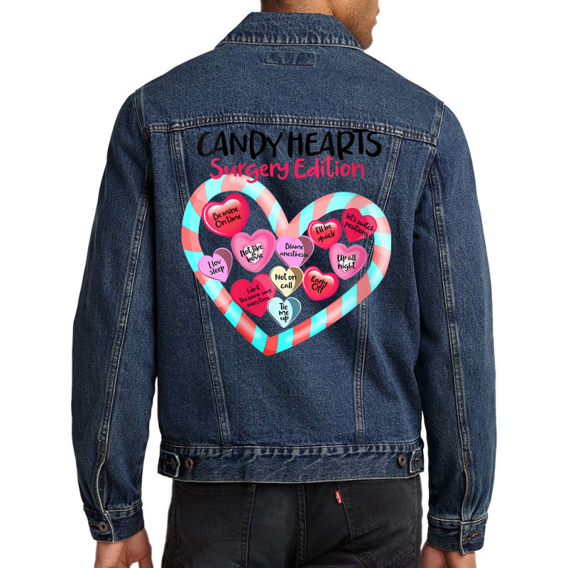 Womens Happy Valentines Day Anesthesia Design For February V Neck T Sh Men Denim Jacket | Artistshot