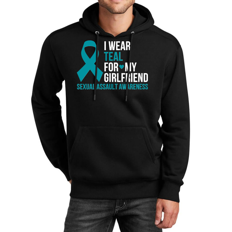 34.i Wear Teal For My Girlfriend Sexual Assault Awareness Month Sweats Unisex Hoodie by LisaMarieRangel | Artistshot