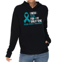 34.i Wear Teal For My Girlfriend Sexual Assault Awareness Month Sweats Lightweight Hoodie | Artistshot