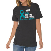 34.i Wear Teal For My Girlfriend Sexual Assault Awareness Month Sweats Vintage T-shirt | Artistshot