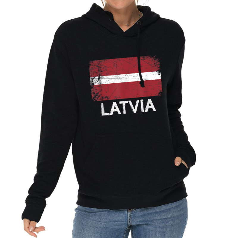 Latvian Flag T Shirt  Vintage Made In Latvia Gift Lightweight Hoodie | Artistshot