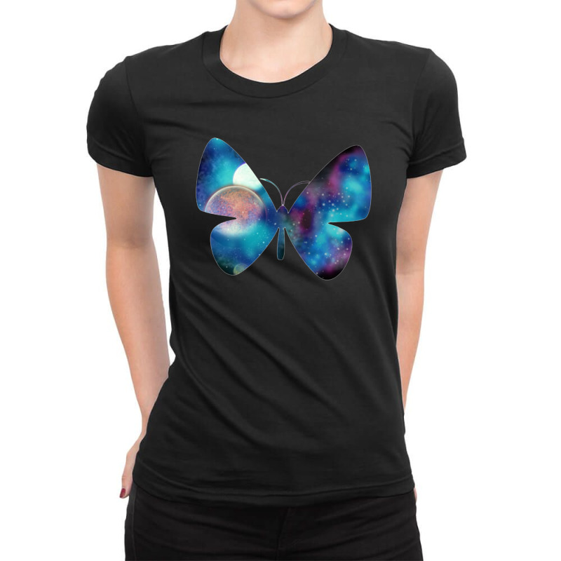 Space Butterfly Ladies Fitted T-Shirt by Cahyorin | Artistshot