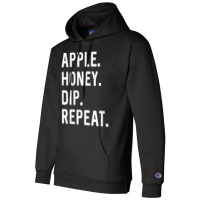 Womens Rosh Hashanah Shirt Apple Honey Dip Repeat Jewish New Year V Ne Champion Hoodie | Artistshot