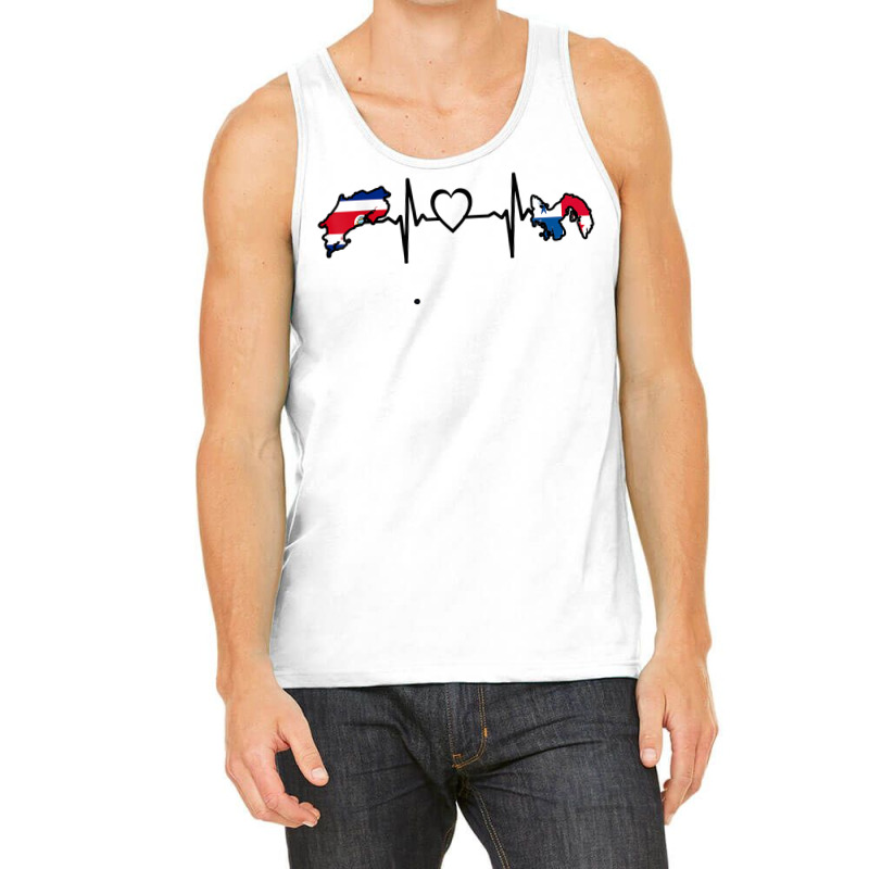 Costa Rica Panama Flag Costa Rican Panamanian Heartbeat T Shirt Tank Top by pilusoekyokeln | Artistshot