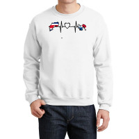 Costa Rica Panama Flag Costa Rican Panamanian Heartbeat T Shirt Crewneck Sweatshirt | Artistshot