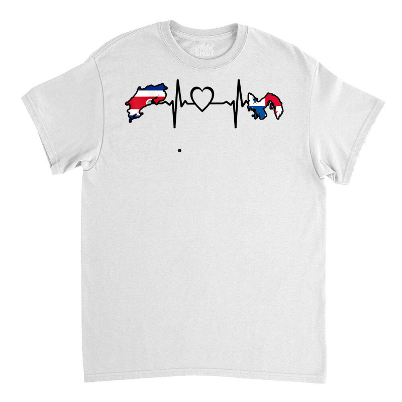 Costa Rica Panama Flag Costa Rican Panamanian Heartbeat T Shirt Classic T-shirt by pilusoekyokeln | Artistshot