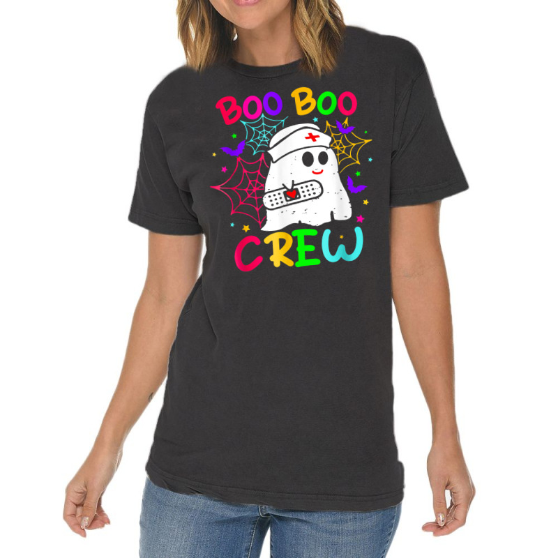 Restro Boo Boo Crew Design Halloween Ghost Nurse Costume T Shirt Vintage T-shirt | Artistshot