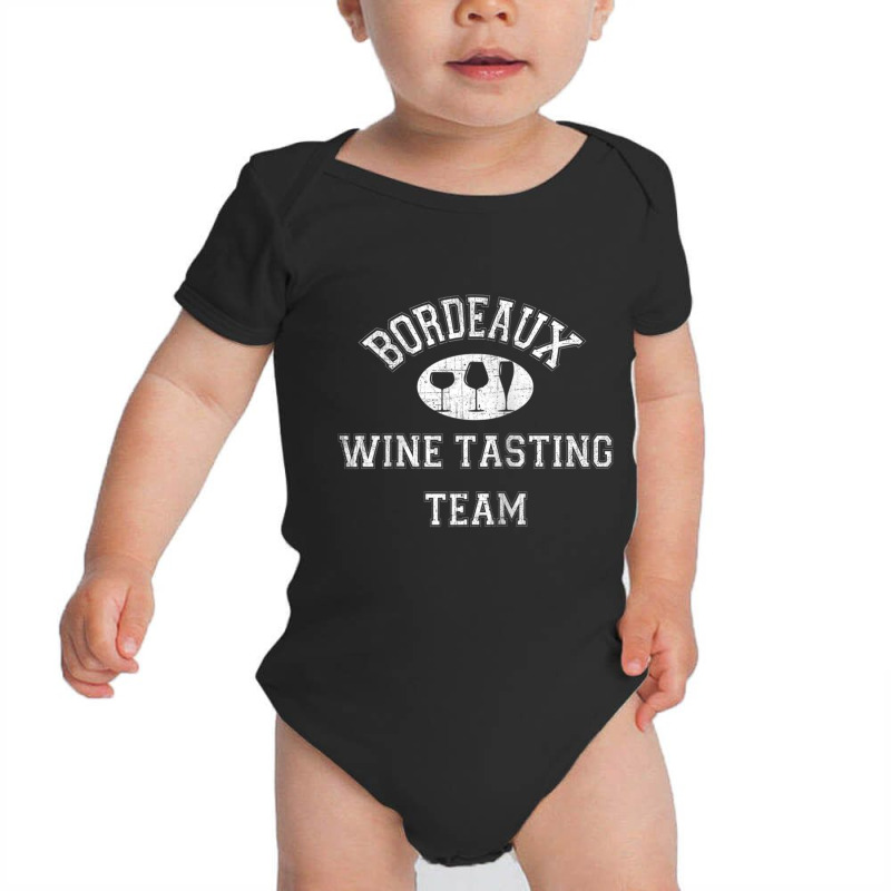 Bordeaux Wine Tasting Team   Vintage French Wine Region Raglan Basebal Baby Bodysuit | Artistshot