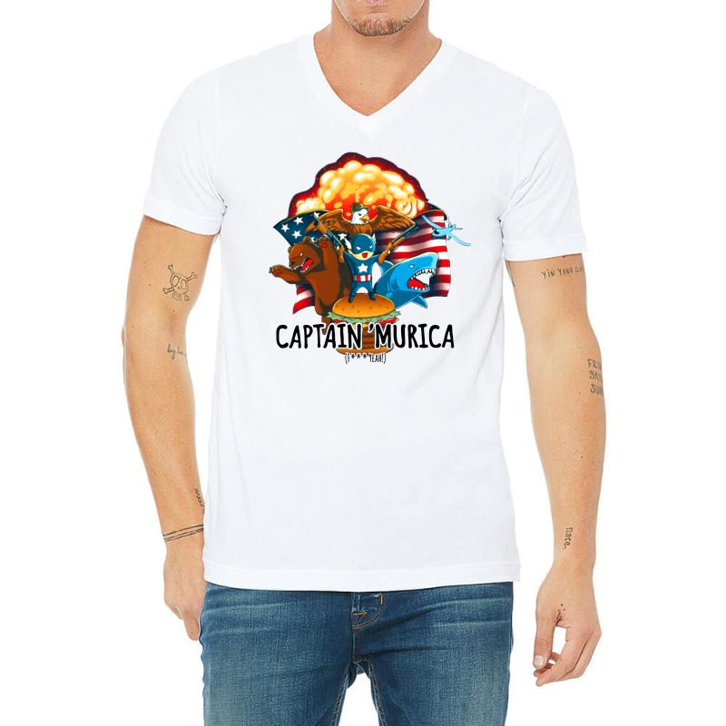 Captain Murika (tw) V-Neck Tee by vendraqidas | Artistshot