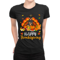 Happy Thanksgiving Australian Cattle Dog Turkey Pet Lover T Shirt Ladies Fitted T-shirt | Artistshot