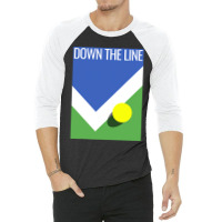 Tennis Player Open Fans  Down The Line  New York  Us 3/4 Sleeve Shirt | Artistshot