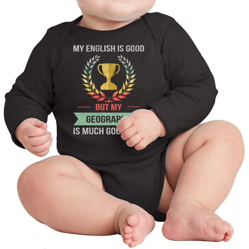 Funny Geography School Or College Subject Design Long Sleeve Baby Bodysuit | Artistshot