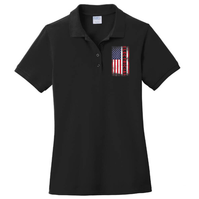 Patriotic Electrician Usa Flag Electronics Engineers T Shirt Ladies Polo Shirt by esquezdmonene | Artistshot