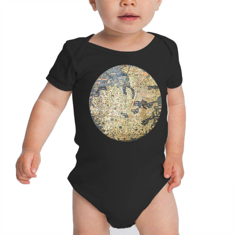 Fra Mauro World Map 1450 T Shirt Globe Cartography Baby Bodysuit | Artistshot