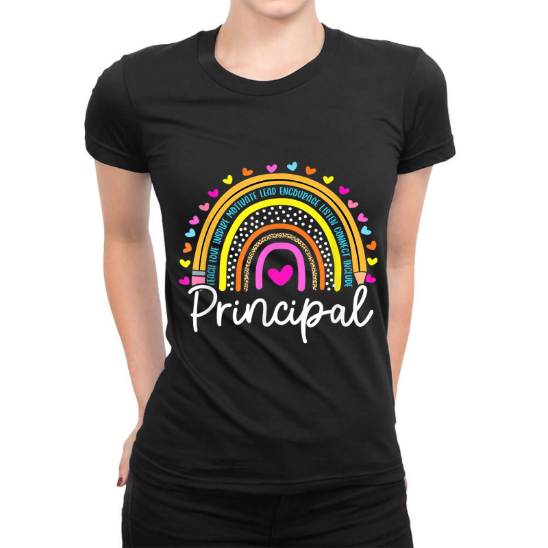 Principal Rainbow Appreciation School Principal Ladies Fitted T-Shirt by MadisonDesign | Artistshot