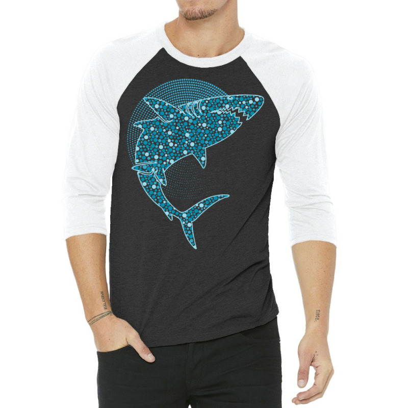 Dot Day T  Shirt Blue Polka Dot Shark September 15th International Dot 3/4 Sleeve Shirt | Artistshot