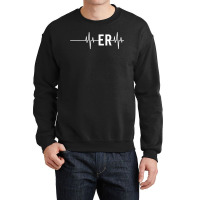 Emergency Medicine Physician Nurse Gift Er Heartbeat Crewneck Sweatshirt | Artistshot