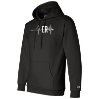 Emergency Medicine Physician Nurse Gift Er Heartbeat Champion Hoodie | Artistshot