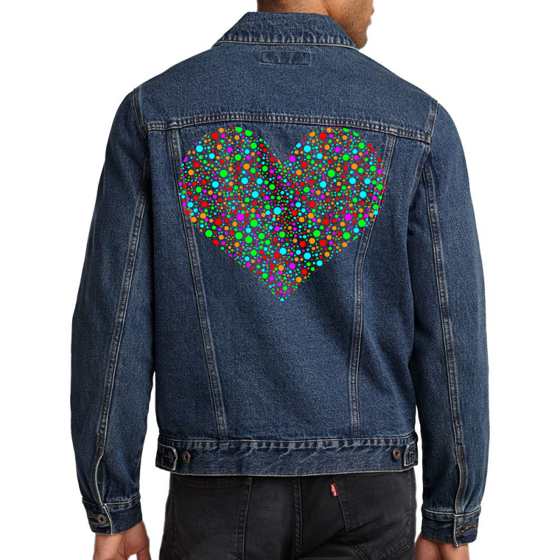 Dot Day T  Shirt Polka Dot Heart September 15th International Dot Day Men Denim Jacket | Artistshot