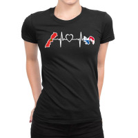 Morocco Panama Flag Moroccan Panamanian Heartbeat T Shirt Ladies Fitted T-shirt | Artistshot