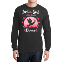 Doves T  Shirt Just A Girl Who Loves Doves Pink Retro Vintage Gift Ide Long Sleeve Shirts | Artistshot