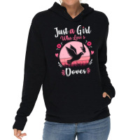 Doves T  Shirt Just A Girl Who Loves Doves Pink Retro Vintage Gift Ide Lightweight Hoodie | Artistshot