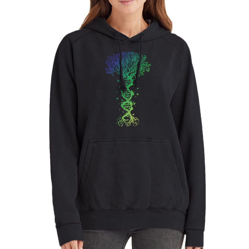 Dna Tree T  Shirt D N A Tree Of Life Genetics Colorful Biology Science Vintage Hoodie by singvex | Artistshot