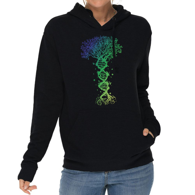 Dna Tree T  Shirt D N A Tree Of Life Genetics Colorful Biology Science Lightweight Hoodie by singvex | Artistshot