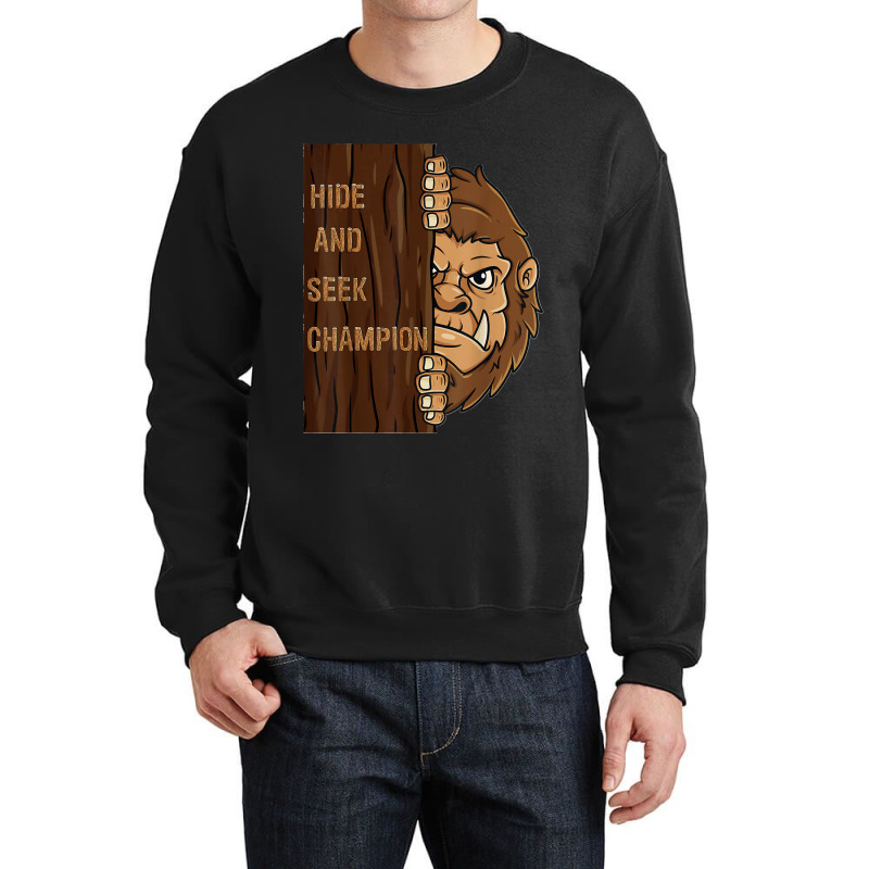 Bigfoot Hide And Seek Champion Funny Sasquatch Forest Crewneck Sweatshirt by PamelaJeanBrink | Artistshot