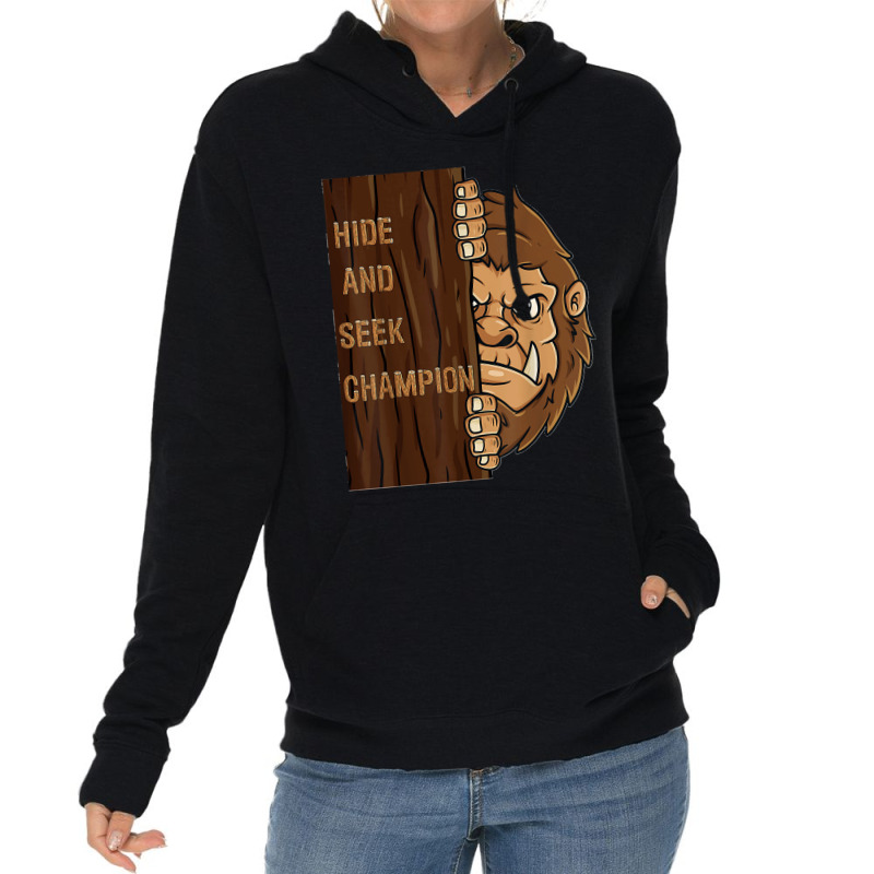 Bigfoot Hide And Seek Champion Funny Sasquatch Forest Lightweight Hoodie by PamelaJeanBrink | Artistshot