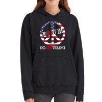 End Gun Violence T  Shirt Enough Peace Sign U S Flag End Gun Violence Vintage Hoodie | Artistshot