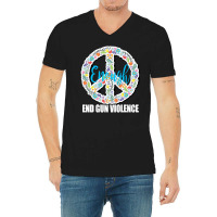 End Gun Violence T  Shirt Peace Sign End Gun Violence Protect Our Kids V-neck Tee | Artistshot