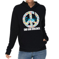 End Gun Violence T  Shirt Peace Sign End Gun Violence Protect Our Kids Lightweight Hoodie | Artistshot