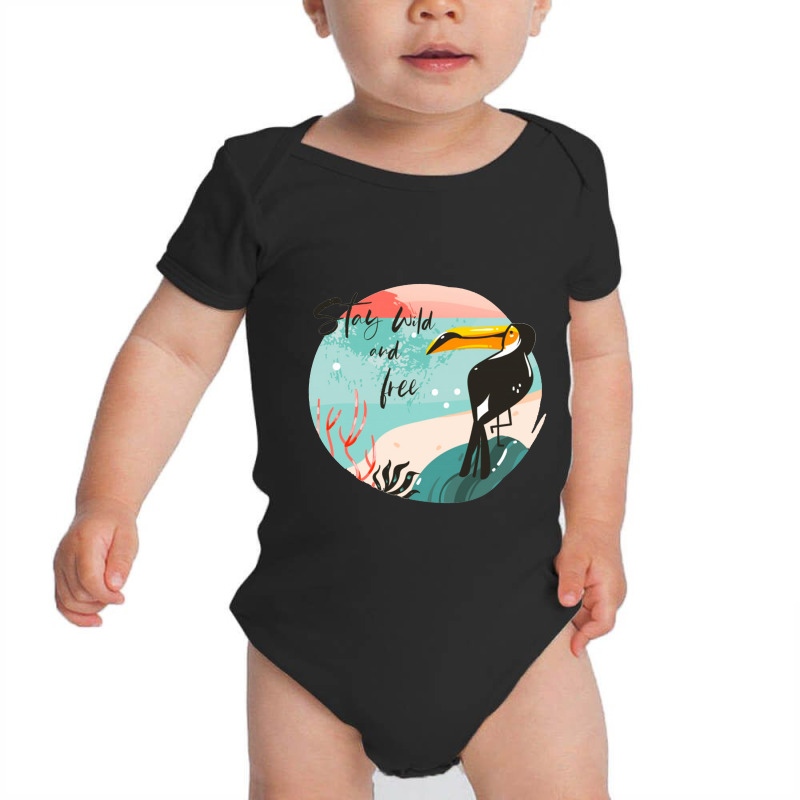 Cartoon Summer Time Sunset Beauty Toucan Bird Baby Bodysuit by HowardDanielle | Artistshot