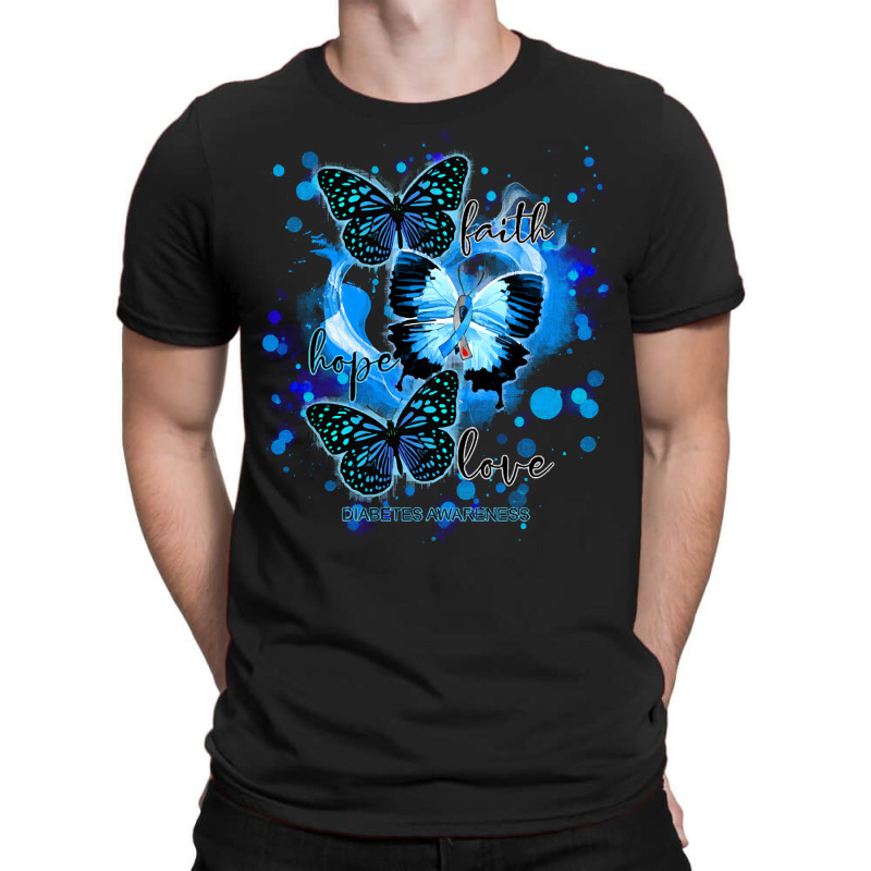 Faith Hope Love Diabetes Awareness T  Shirt Faith Hope Love Butterfly T-shirt | Artistshot