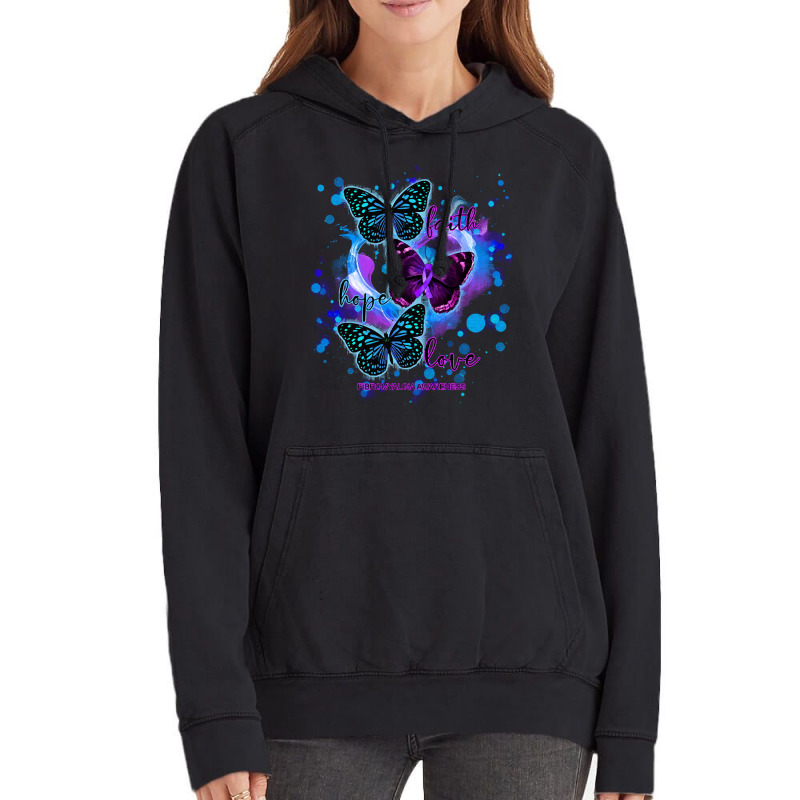 Faith Hope Love Fibromyalgia Awareness T  Shirt Faith Hope Love Butter Vintage Hoodie | Artistshot