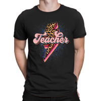 Teacher Leopard Lightning Thunder Western Back To School T-shirt | Artistshot